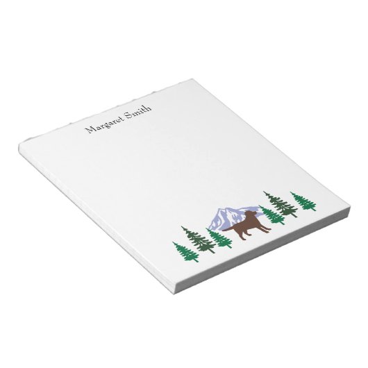 Schokolade Labrador Kontur Evergreen Tree Notepad Notizblock (angewinkelt)