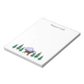 Schokolade Labrador Kontur Evergreen Tree Notepad Notizblock (Rotiert)