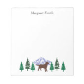 Schokolade Labrador Kontur Evergreen Tree Notepad Notizblock (Vorderseite)
