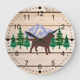Schokolade Labrador Kontur Evergreen Wall Clock Große Wanduhr