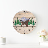Schokolade Labrador Kontur Evergreen Wall Clock Große Wanduhr (Zuhause)