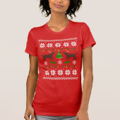 Schokolade Labrador Kontur Ugly Christmas T - Shir T-Shirt (Vorderseite)