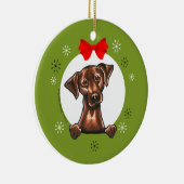 Schokolade Labrador Labrador Retriever Christmas C Keramikornament (Rechts)