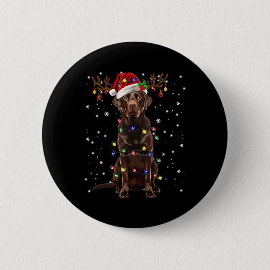 Schokolade Labrador Labrador Weihnachtsbaum Light Button (Vorderseite)