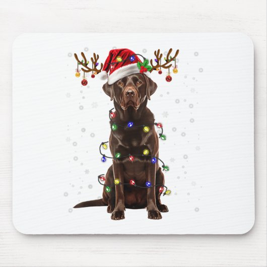 Schokolade Labrador Labrador Weihnachtsbaum Light Mousepad (Vorne)