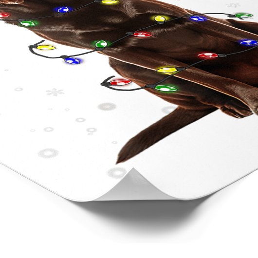 Schokolade Labrador Labrador Weihnachtsbaum Light  Poster (Ecke)