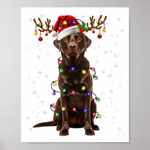 Schokolade Labrador Labrador Weihnachtsbaum Light  Poster
