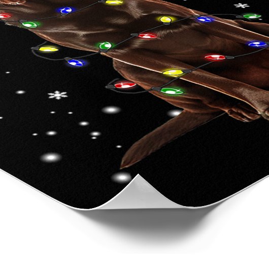 Schokolade Labrador Labrador Weihnachtsbaum Light  Poster (Ecke)