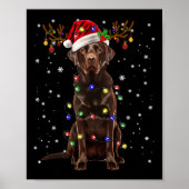 Schokolade Labrador Labrador Weihnachtsbaum Light  Poster (Vorne)