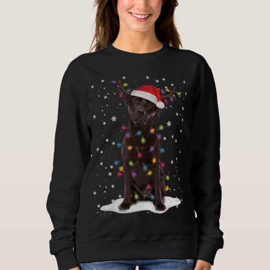 Schokolade Labrador Labrador Weihnachtsbaum Light Sweatshirt (Vorderseite)