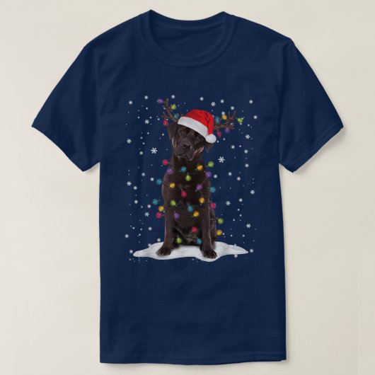 Schokolade Labrador Labrador Weihnachtsbaum Light T-Shirt (Design vorne)