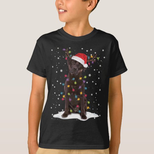 Schokolade Labrador Labrador Weihnachtsbaum Light T-Shirt (Vorderseite)