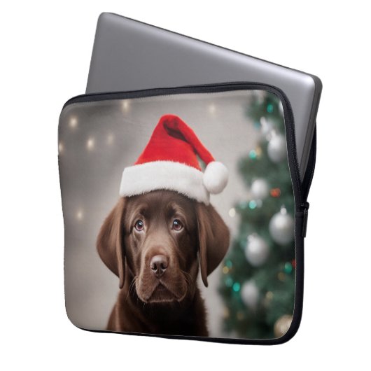 Schokolade Labrador Laptopschutzhülle (Vorderseite Links)