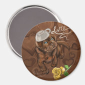 Schokolade Labrador Latte Magnet (Vorderseite/Rückseite)