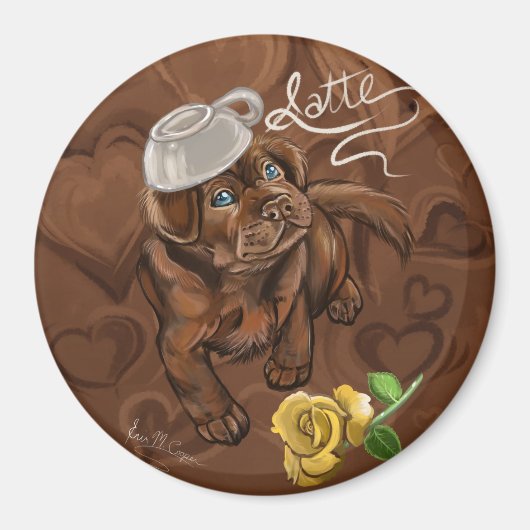 Schokolade Labrador Latte Magnet (Vorne)
