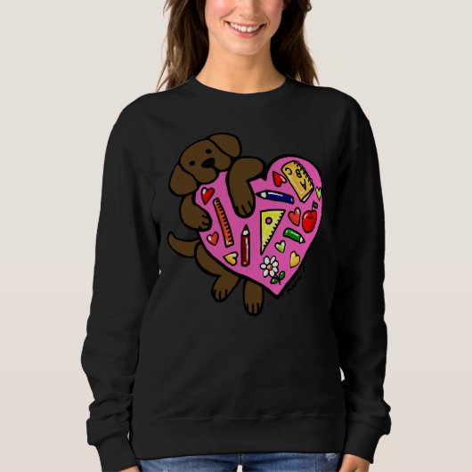 Schokolade Labrador Lehrer S Herz Sweatshirt (Vorderseite)
