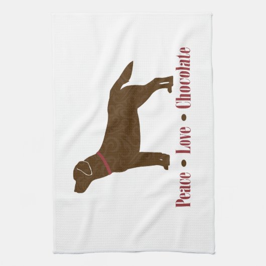 Schokolade Labrador Liebe Schokolade Geschirrtuch (Vertikal)