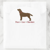 Schokolade Labrador Liebe Schokolade Ovaler Aufkleber (Tasche)