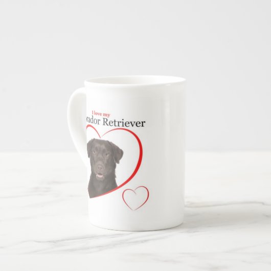 Schokolade Labrador Liebe Tasse (Vorderseite Links)