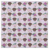 Schokolade Labrador lila Blumenmuster Stoff (Muster)