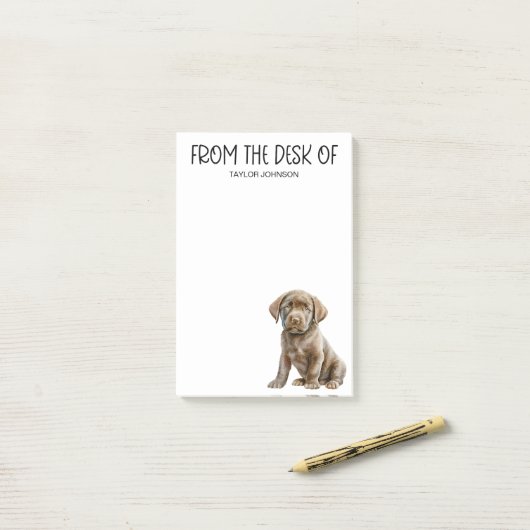 Schokolade Labrador Lover Post-it Klebezettel (Auf Schreibtisch)