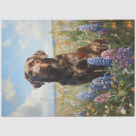 Schokolade Labrador Lupine Blume Decoupage Seidenpapier