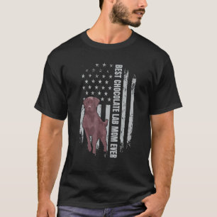 Schokolade Labrador Mama American Flag Brown Labra T-Shirt