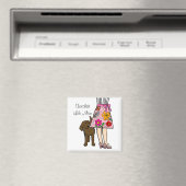 Schokolade Labrador & Mama Cartoon Magnet (In Situ (Geschirrspüler))