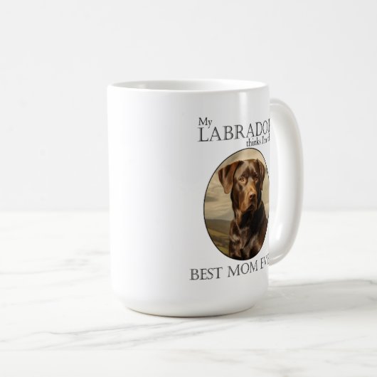 Schokolade Labrador Mama Kaffeetasse (VorderseiteRechts)