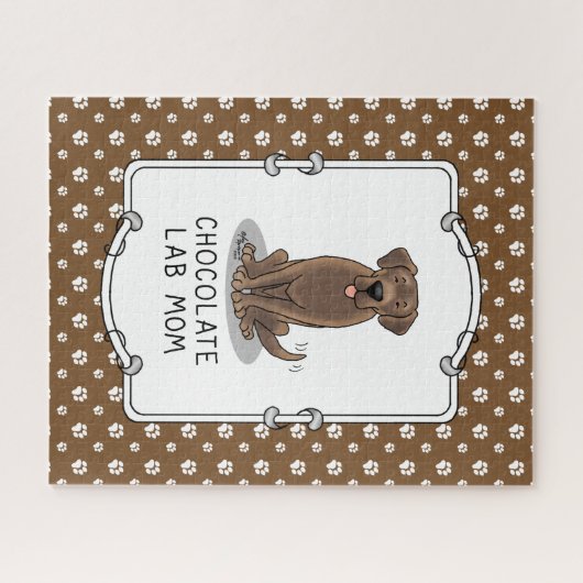 Schokolade Labrador Mama (Labrador Retriever Mama) Puzzle (Horizontal)