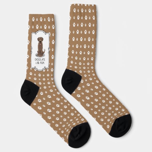 Schokolade Labrador Mama (Labrador Retriever Mama) Socken (Rechts)