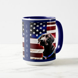 Schokolade Labrador mit amerikanischem Flag Patrio Tasse