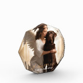Schokolade Labrador mit Angel Custom Memorial Fotoblock (Links)