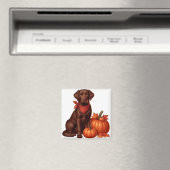 Schokolade Labrador mit Red Bandana von Pumpkins Magnet (In Situ (Geschirrspüler))