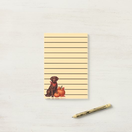 Schokolade Labrador mit Red Bandana von Pumpkins Post-it Klebezettel (Auf Schreibtisch)