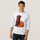 Schokolade Labrador mit Red Bandana von Pumpkins Sweatshirt (Vorne ganz)