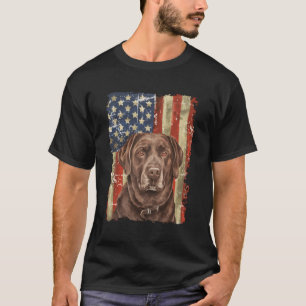 Schokolade Labrador mit US-amerikanischer Fahne Sc T-Shirt