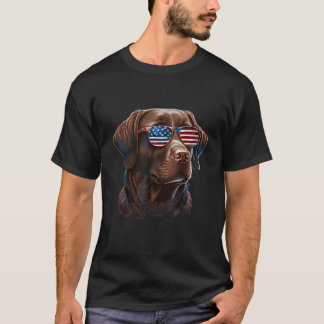 Schokolade Labrador mit US-Sonnenbrille auf T-Shir T-Shirt