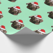 Schokolade Labrador mit Weihnachtsmannmütze Geschenkpapier (Ecke)