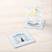 Schokolade Labrador Monogram grandmillennial Rechteckiger Pappuntersetzer (Vor Ort)