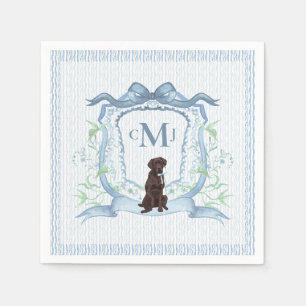 Schokolade Labrador Monogram grandmillennial Serviette