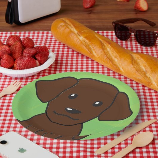 Schokolade Labrador neuer Cartoon zweite Pappteller (Picknick)