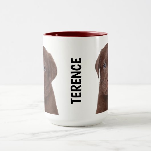 Schokolade Labrador personalisierte Mug Tasse (Zentrum)