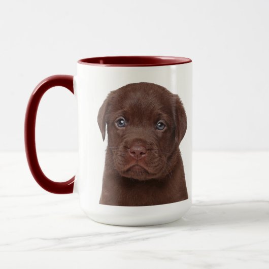Schokolade Labrador personalisierte Mug Tasse (Links)