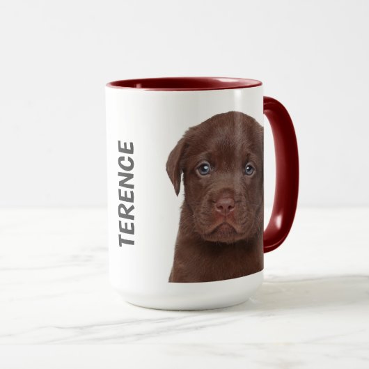 Schokolade Labrador personalisierte Mug Tasse (VorderseiteRechts)