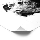 Schokolade Labrador Pit Mix Dog in Schwarz-Weiß Fotodruck (Ecke)