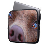 Schokolade Labrador Pit Mix Dog Nase Laptopschutzhülle (Vorderseite Links)