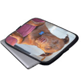 Schokolade Labrador Pit Mix Dog Portrait Laptopschutzhülle (Vorne Knopf)