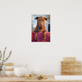 Schokolade Labrador Pit Mix Dog Portrait Poster (Küche)