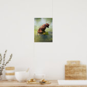 Schokolade Labrador Pit Mix Hund Fischen 3 Poster (Küche)